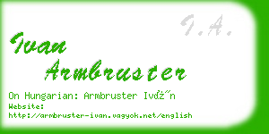 ivan armbruster business card